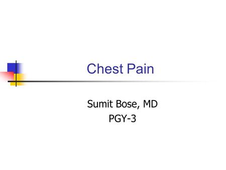 Chest Pain Sumit Bose, MD PGY-3.