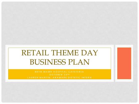 Retail theme day business plan