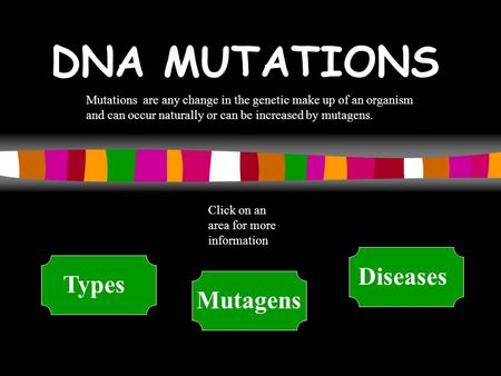 DNA MUTATIONS Diseases Types Mutagens
