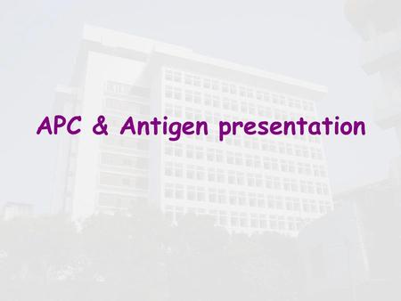 APC & Antigen presentation