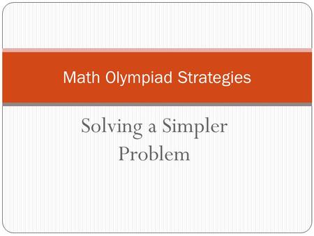 Math Olympiad Strategies