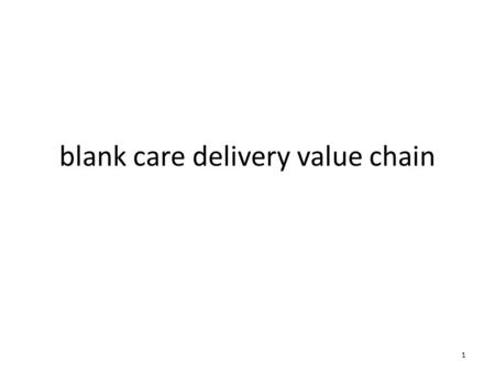 Blank care delivery value chain 1. DELAYING PROGRESSIO N DIAGNOSING & STAGING INITIATING THERAPY PREVENTION & SCREENING ONGOING DISEASE MANAGEMENT MANAGEMENT.