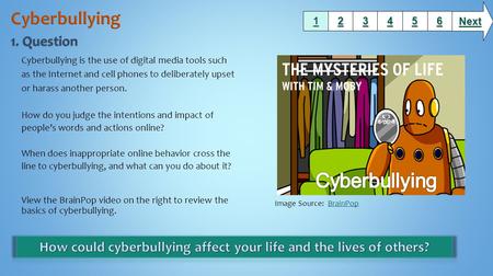 How could cyberbullying affect your life and the lives of others?