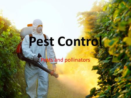 Pest Control Pests and pollinators.