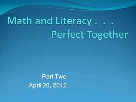 Part Two April 20, 2012. Five Components of Mathematics Number and Operations Geometry and Spatial Sense Measurement Patterns (Algebra) Data Analysis.