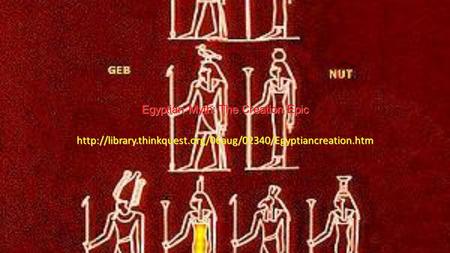 Egyptian Myth: The Creation Epic