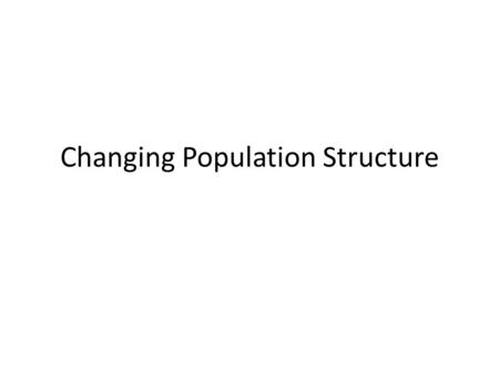 Changing Population Structure. Learning Objectives Recap understanding of the DTM and its relationship to population pyramids of different shapes. Be.