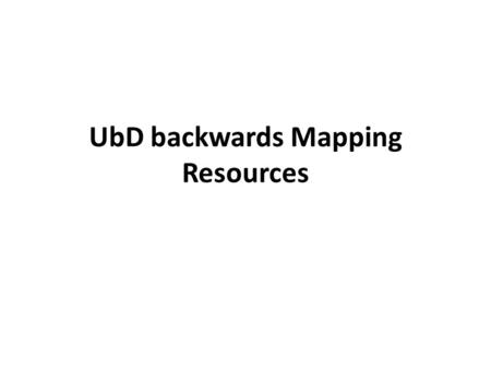 UbD backwards Mapping Resources. What is Curriculum Development? Curriculum development is the allocation of time and resources to making a plan for teaching.