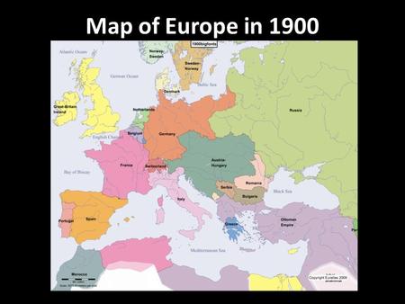 Map of Europe in 1900.