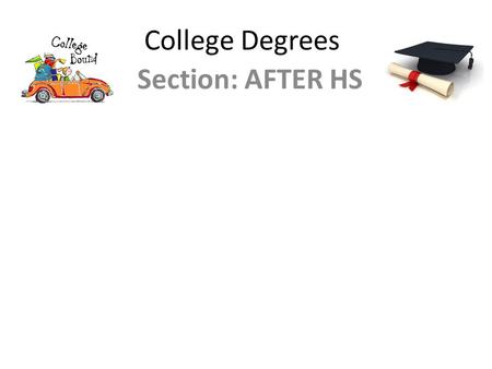 College Degrees Section: AFTER HS.