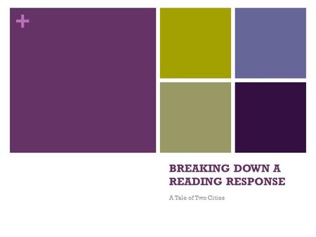BREAKING DOWN A READING RESPONSE