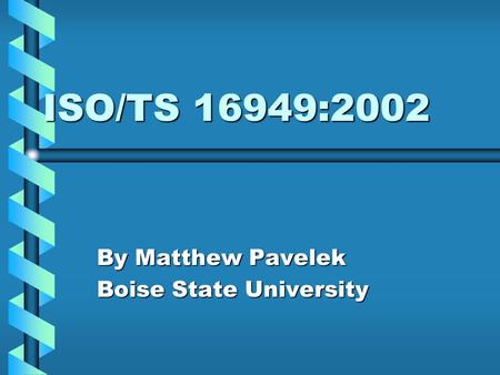 By Matthew Pavelek Boise State University