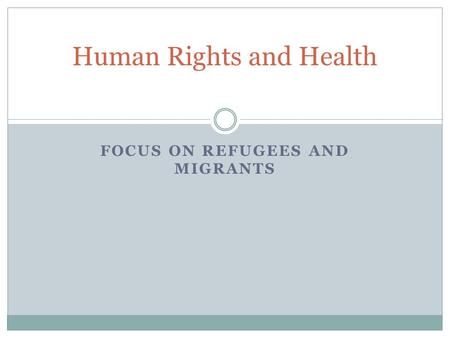 Human Rights and Health