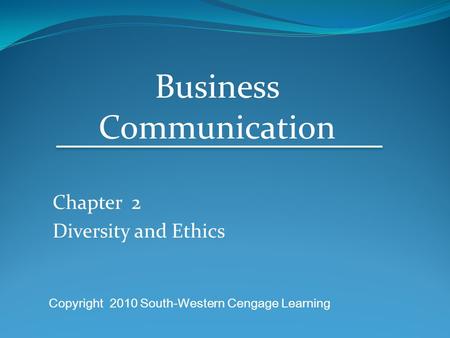 Chapter 2 Diversity and Ethics