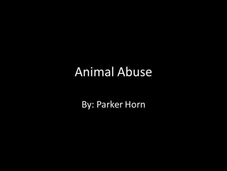 Animal Abuse By: Parker Horn.