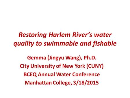 Restoring Harlem River’s water quality to swimmable and fishable