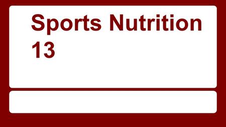 Sports Nutrition 13. Food Quality and Safety Americans have the basic assumption that the food that is offered for up to eat is safe and of high quality.