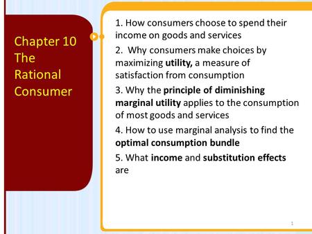 Chapter 10 The Rational Consumer