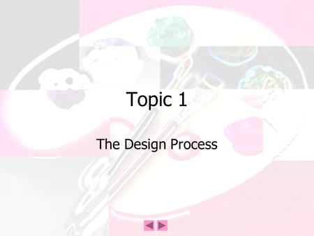 Topic 1 The Design Process. The Design Cycle Six Stages of the Design Cycle 1.Identifying or clarifying a need or opportunity The Design Brief 2.Analyzing,