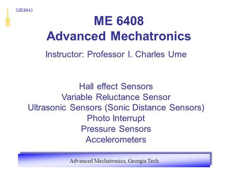 Advanced Mechatronics