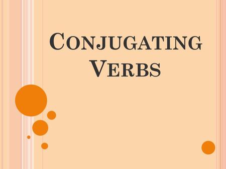 C ONJUGATING V ERBS. D EFINITIONS - C ONJUGATION a group of verbs sharing similar endings 1 st Conjugation 2 nd Conjugation 3 rd Conjugation 4 th Conjugation.