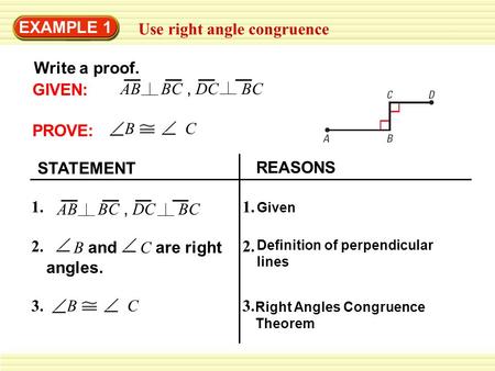Use right angle congruence
