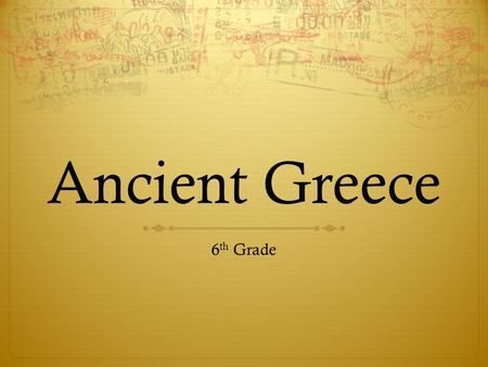 Ancient Greece 6th Grade.