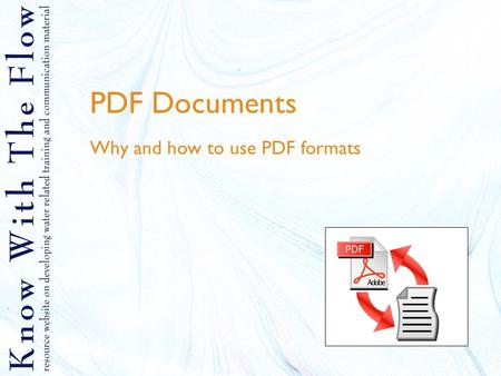 PDF Documents Why and how to use PDF formats. Contents 1.What is PDF 2.Why using PDF 3.How to create PDF files 4.How to use an online PDF creator 5.How.