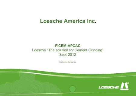 Loesche “The solution for Cement Grinding”