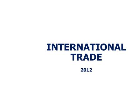 INTERNATIONAL TRADE 2012. Objectives After studying this chapter, you will be able to:  Explain how a country can gain from international trade  Explain.