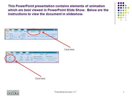 This PowerPoint presentation contains elements of animation which are best viewed in PowerPoint Slide Show. Below are the instructions to view the document.