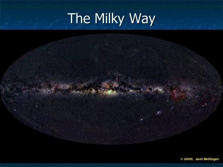 The Milky Way Announcements Assigned reading: Chapter 15 Assigned reading: Chapter 15 Please, follow this final part of the course with great care Please,