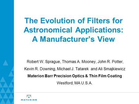 Materion Barr Precision Optics & Thin Film Coating