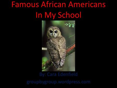 Famous African Americans In My School By: Cara Edenfield groupbygroup.wordpress.com.