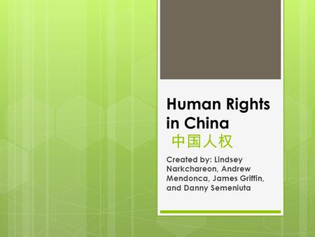 Human Rights in China 中国人权