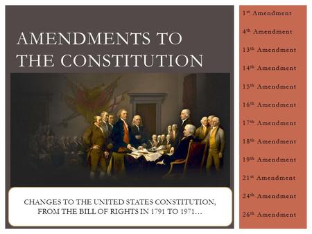 Amendments to the constitution