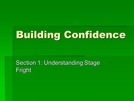 Section 1: Understanding Stage Fright