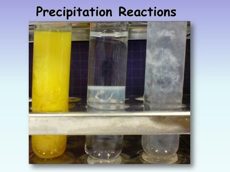 Precipitation Reactions. Double Replacement Reactions The ions of two compounds exchange places in an aqueous solution to form two new compounds. AX +