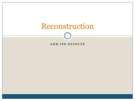 My plan for reconstruction speech or presentation