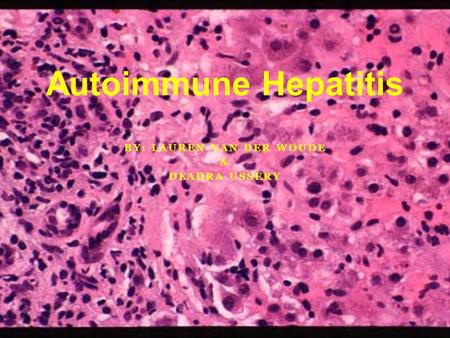 BY: LAUREN VAN DER WOUDE & DEADRA USSERY Autoimmune Hepatitis.