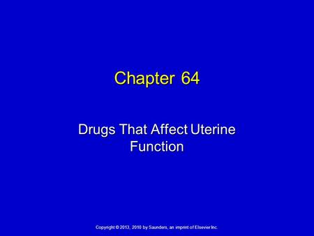 Drugs That Affect Uterine Function