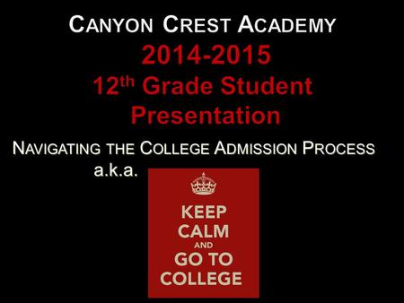 Canyon Crest Academy th Grade Student Presentation