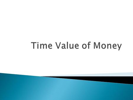 Time Value of Money.