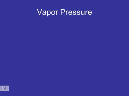 Vapor Pressure Evaporation H 2 O(g) molecules (water vapor) H 2 O(l) molecules.