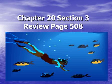 Chapter 20 Section 3 Review Page 508