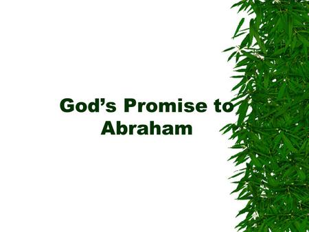 God’s Promise to Abraham