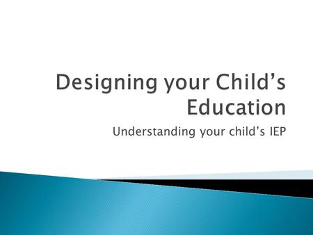 Understanding your child’s IEP.  The Individualized Education Plan (IEP) is intended to help students with disabilities interact with the same content.