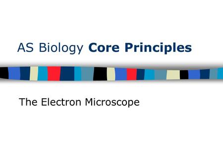 AS Biology Core Principles The Electron Microscope.