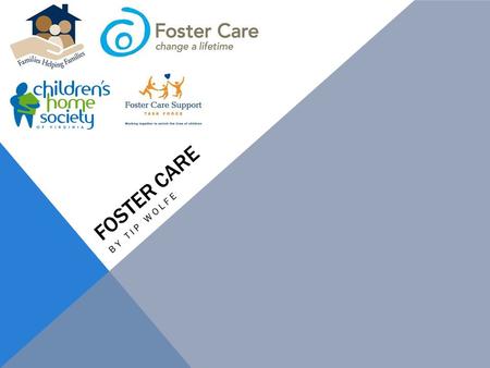 FOSTER CARE BY TIP WOLFE. FOSTER CARE Fostering- a child raised by someone who is not its natural or adoptive parent; nonpermanent adoption In the City.
