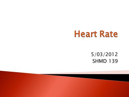 Heart Rate 5/03/2012 SHMD 139.